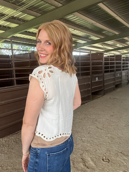 Floral Eyelet Blouse