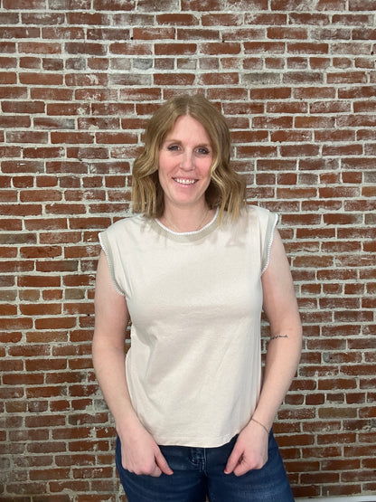 Brenda Blanket Stitched Top