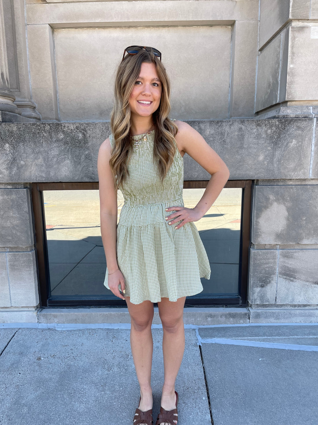 Sleeveless Smocked Mini Dress