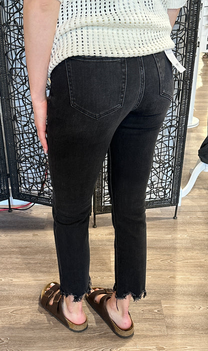 Black Slim Straight Jeans