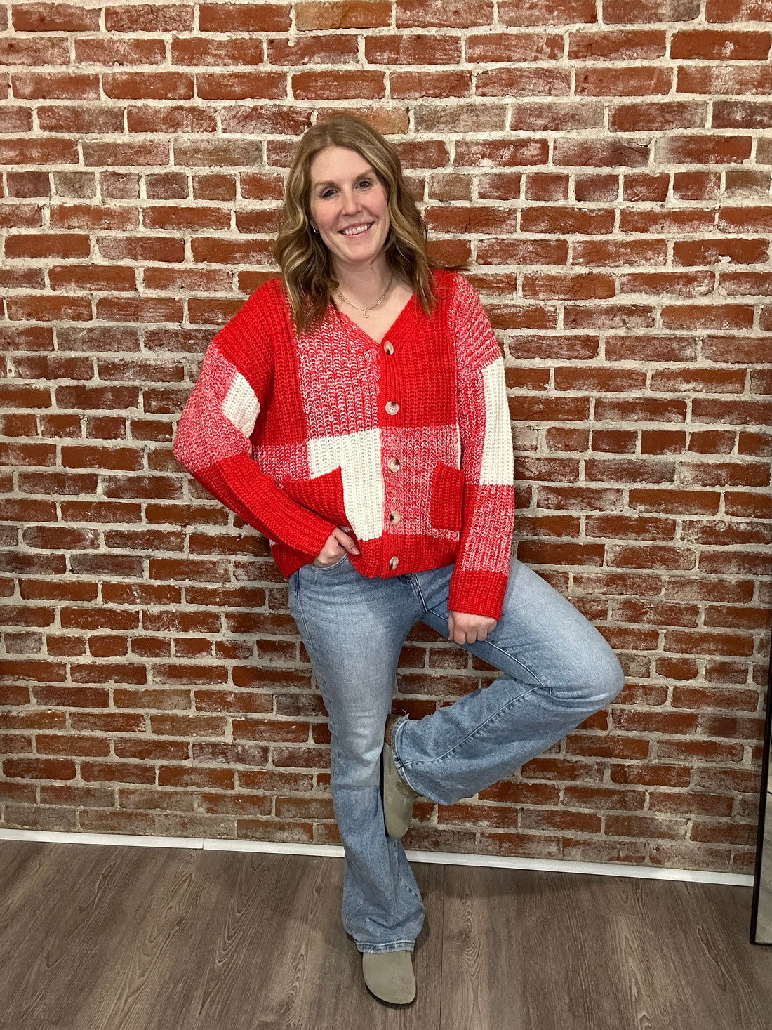 Red and White Sweater