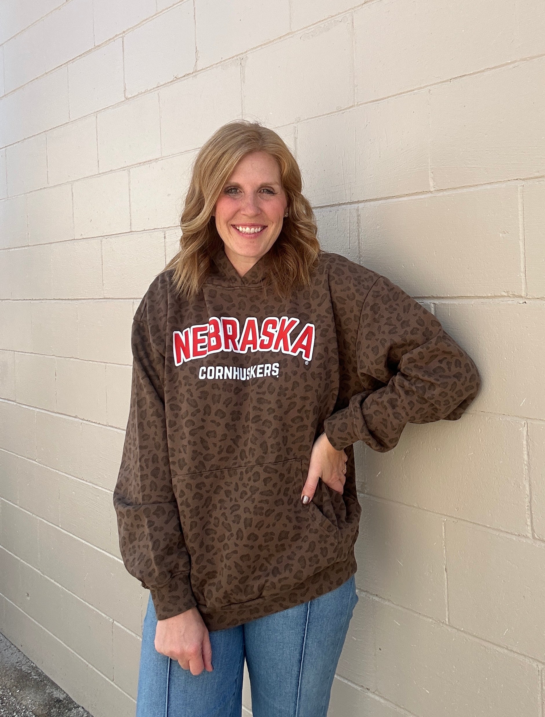 Nebraska- Cornhusker Leopard Hoodie