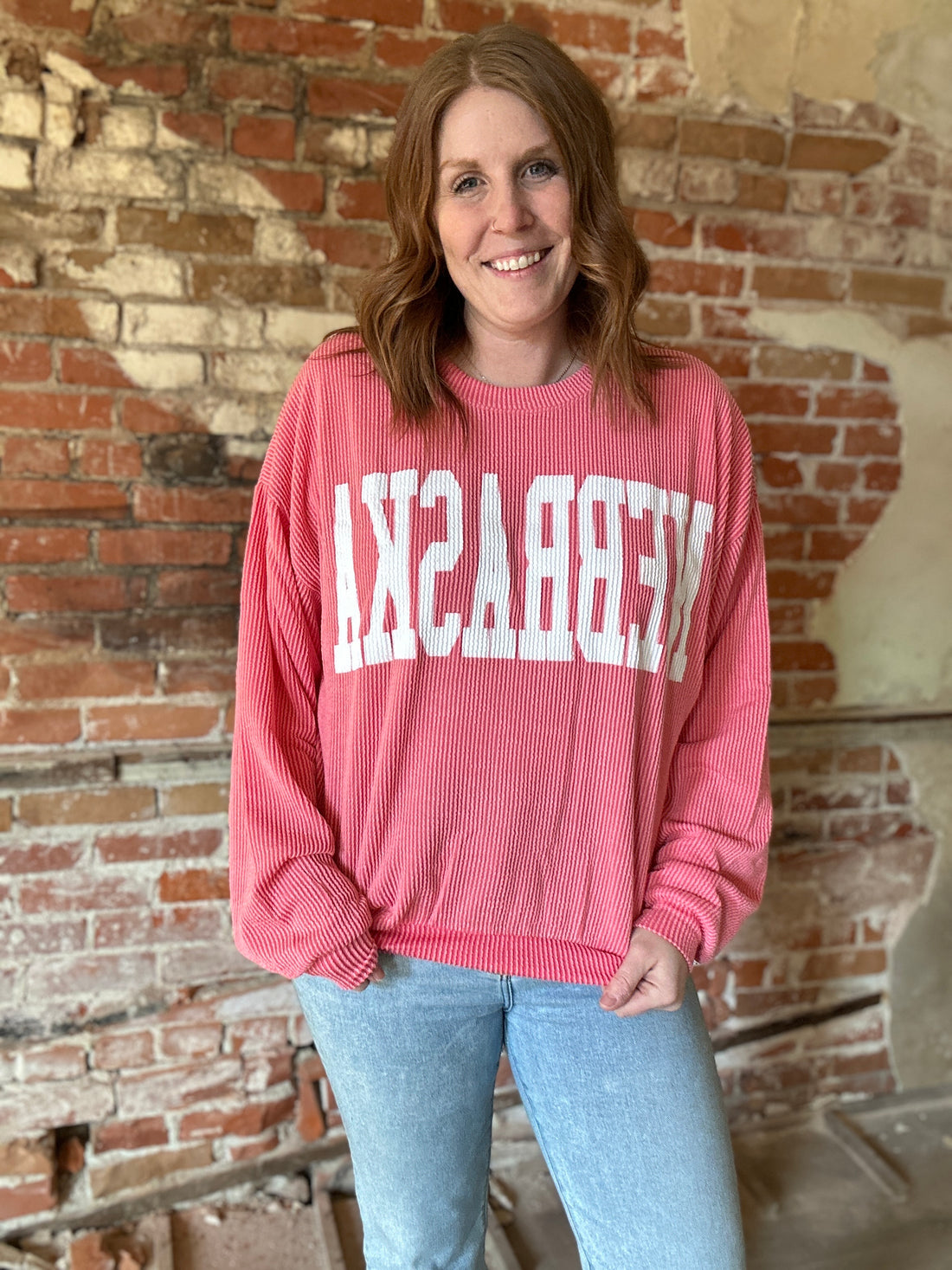 Nebraska Ribbed Crewneck