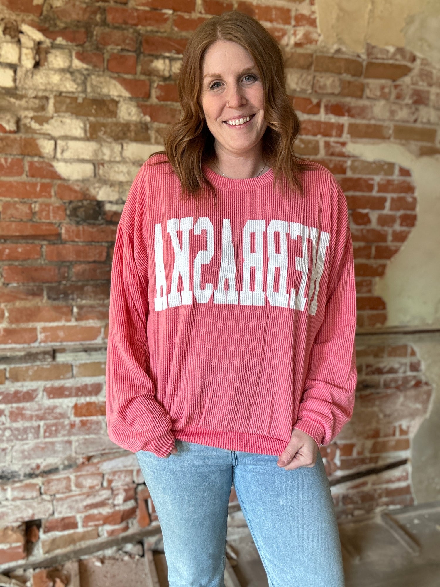 Nebraska Ribbed Crewneck