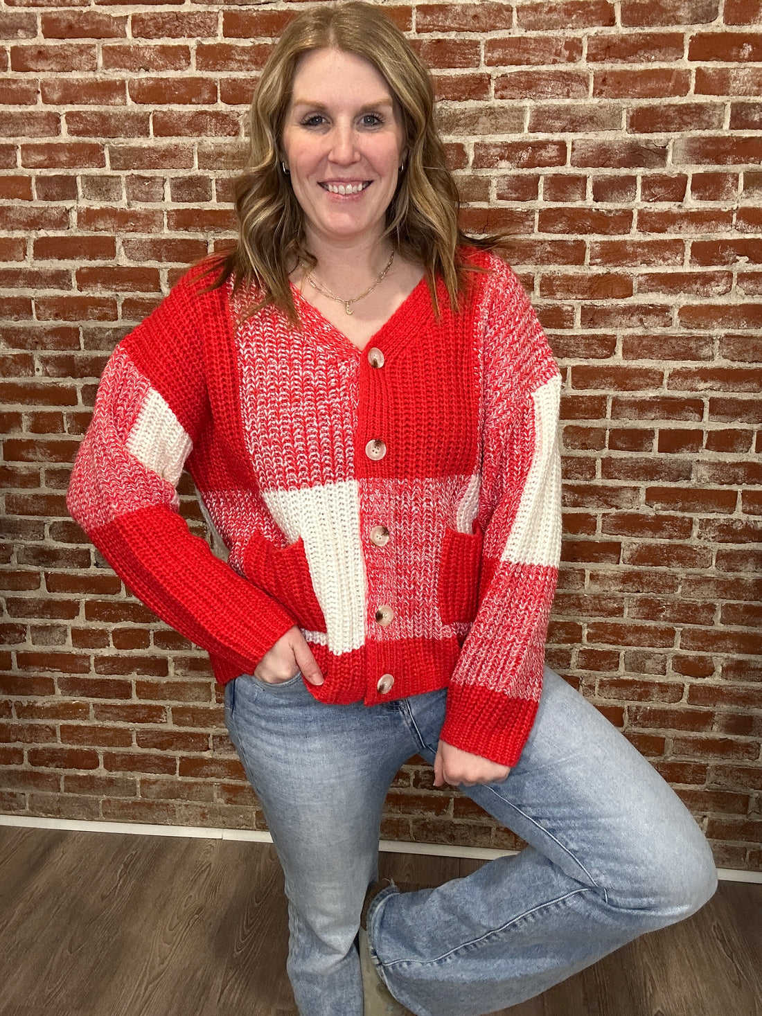 Red and White Sweater