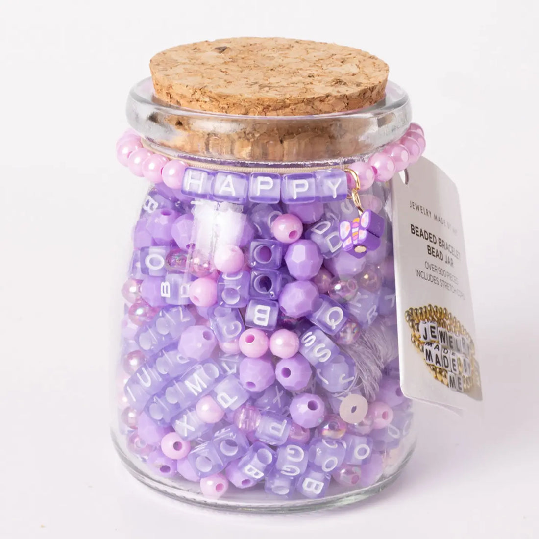 Purple HAPPY Jar DIY bead kit