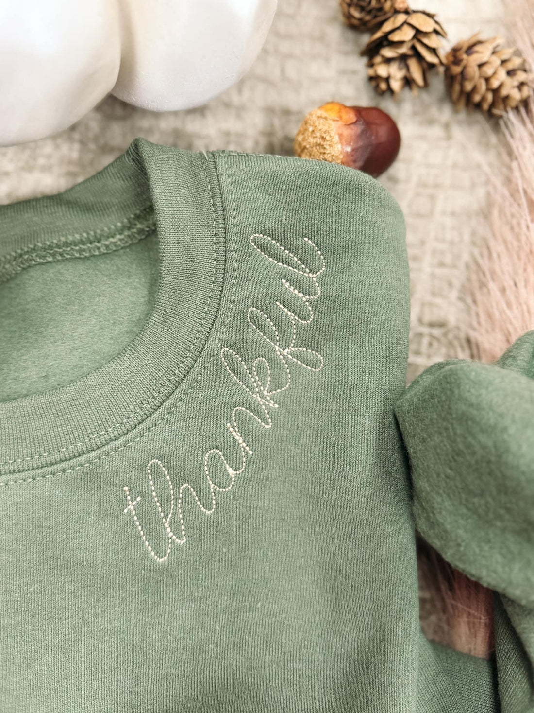 Thankful Embroidered Crewneck