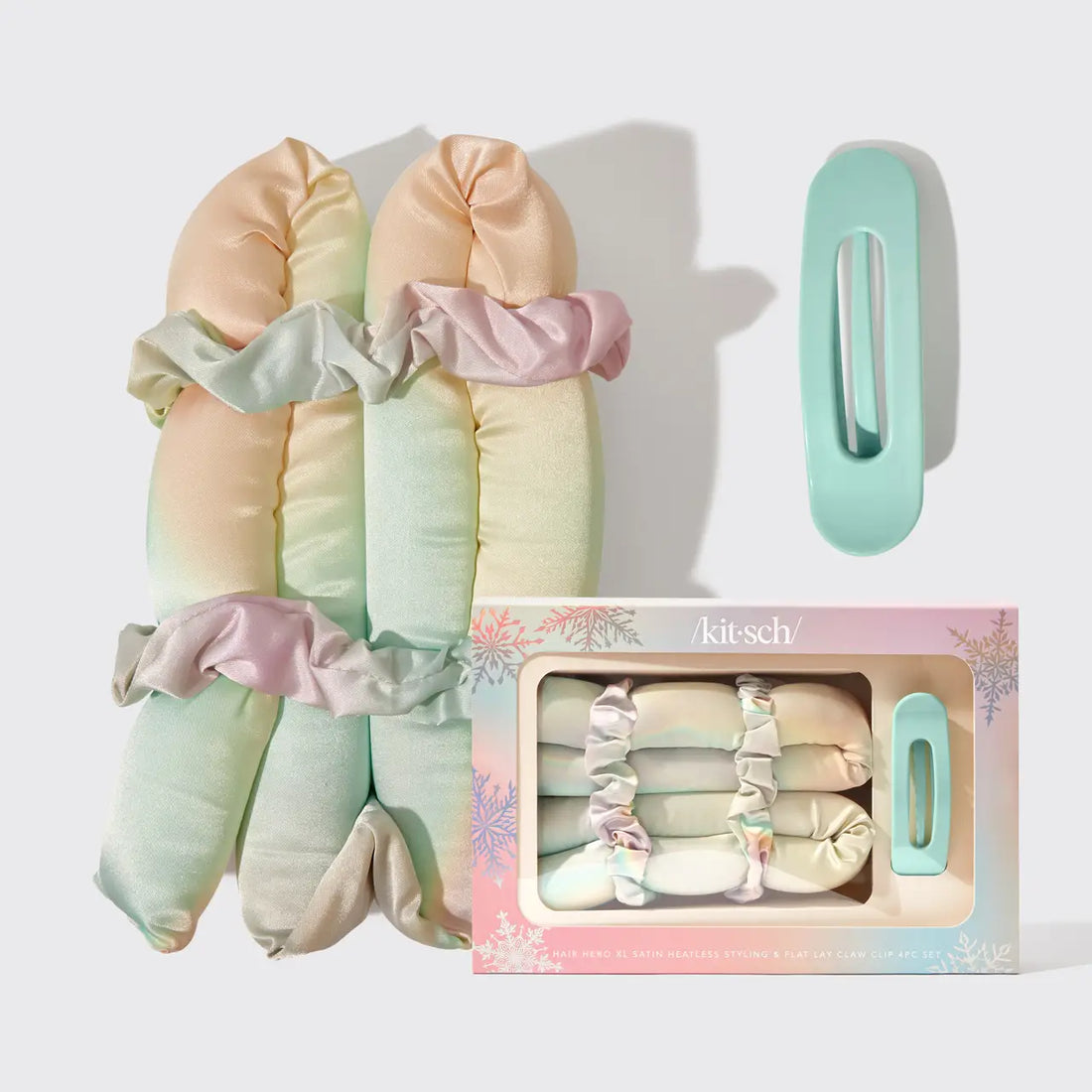 Satin Heatless Styling &amp; Flat Lay Claw Set