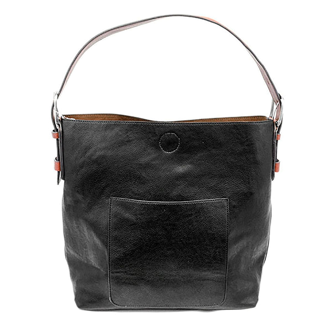 Black Hobo Cedar Handle Handbag