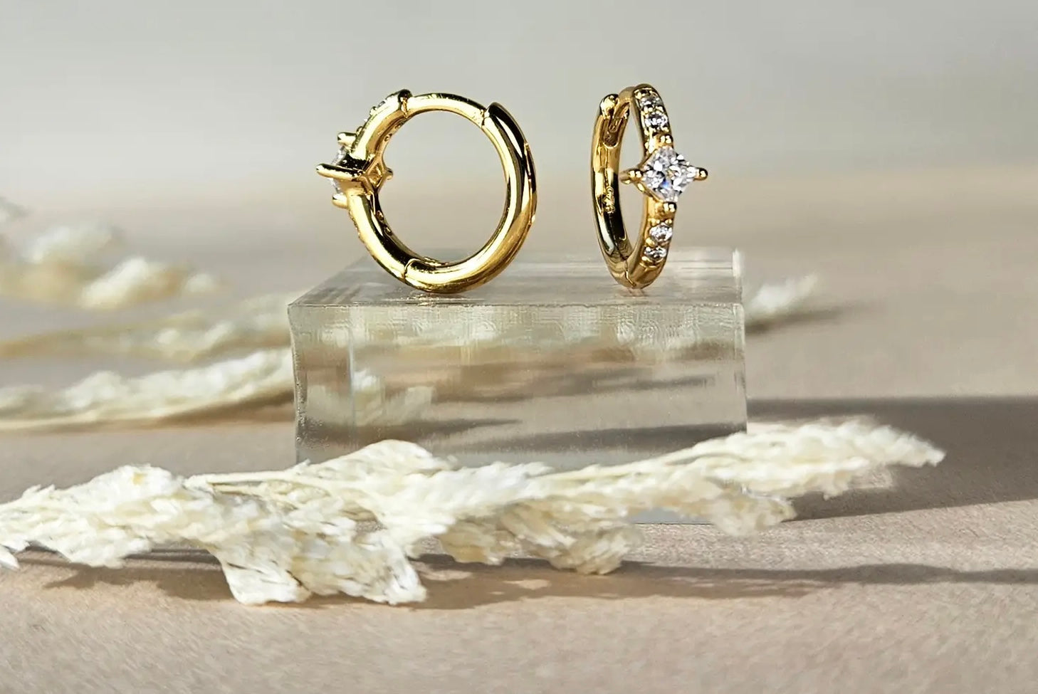 Dainty Crystal Huggie Earrings