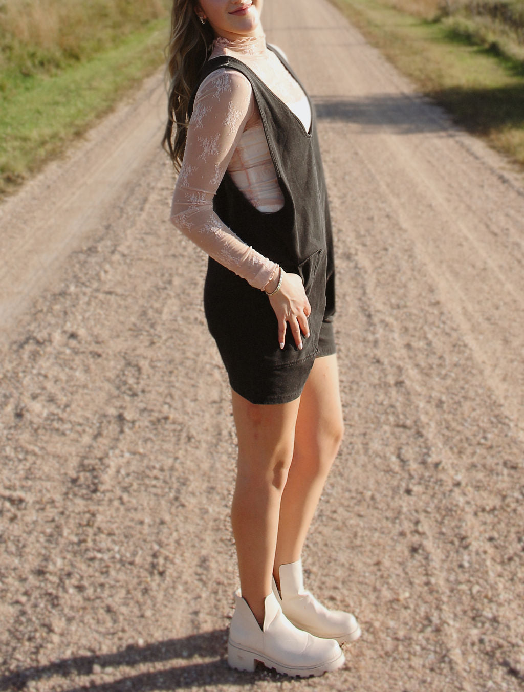 Savannah Romper, Denim