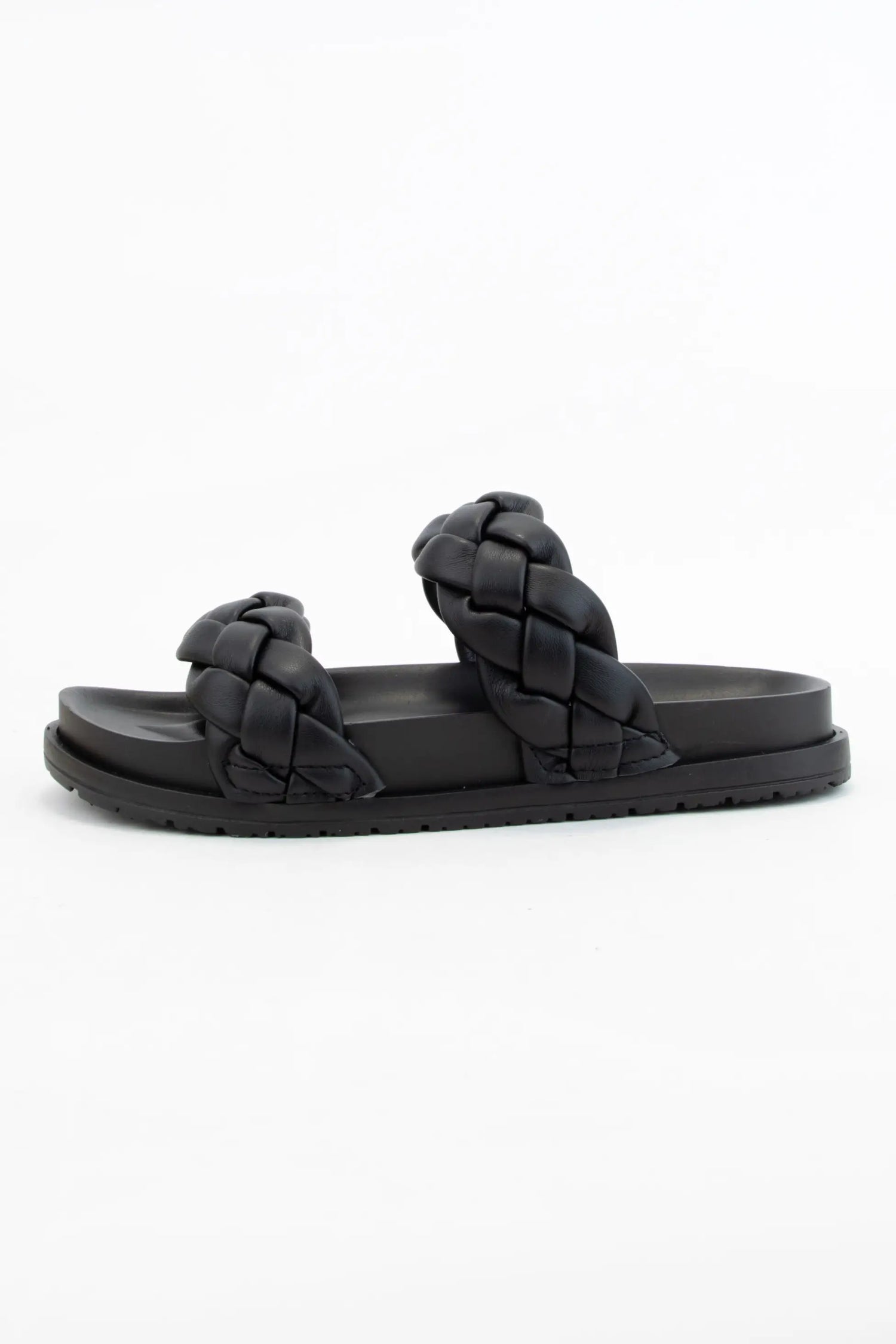 Black Woven Strap Sandal