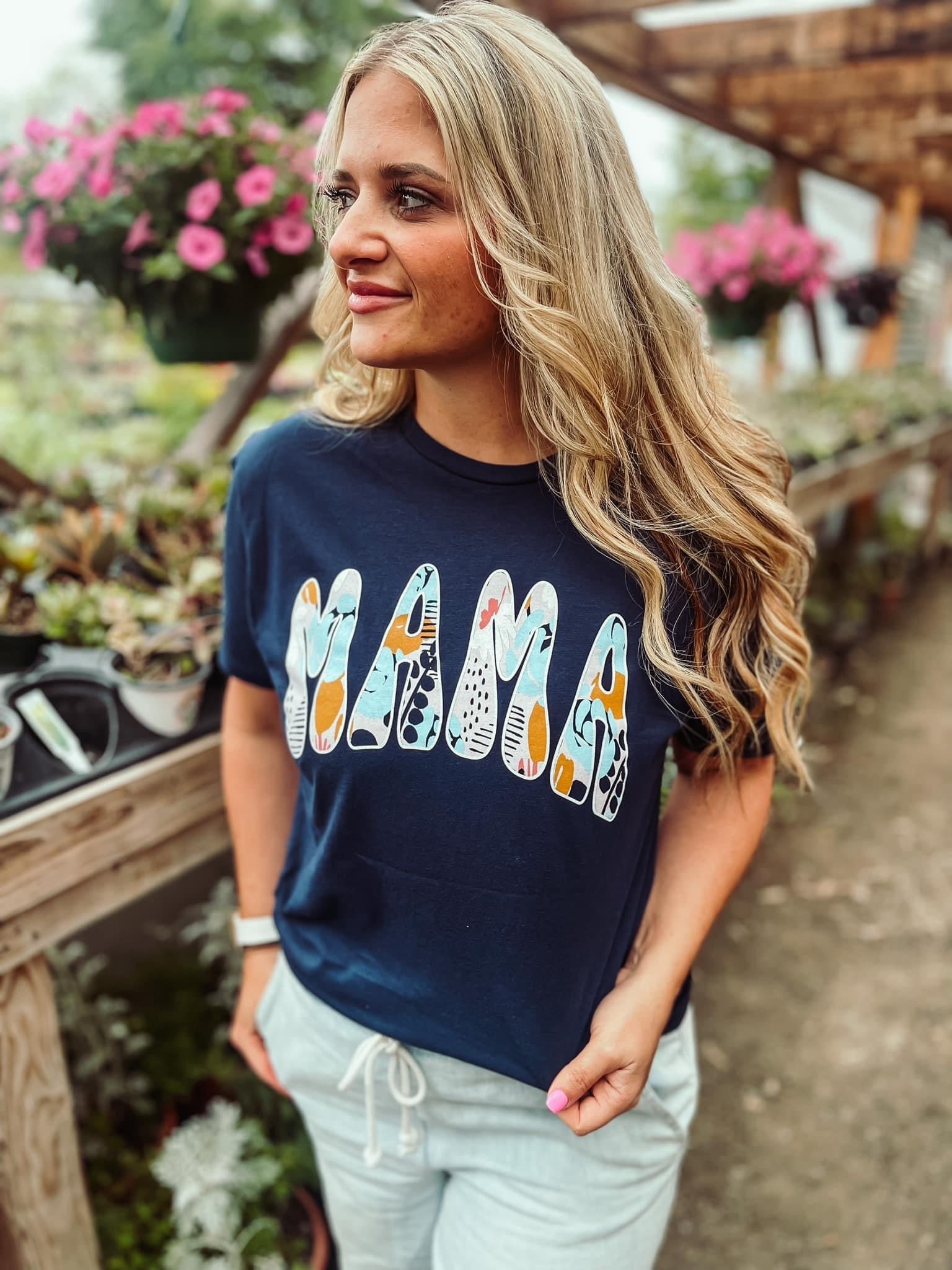 Floral MAMA graphic tee