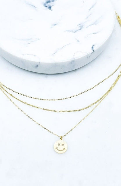 Smiley Face Layered Necklace