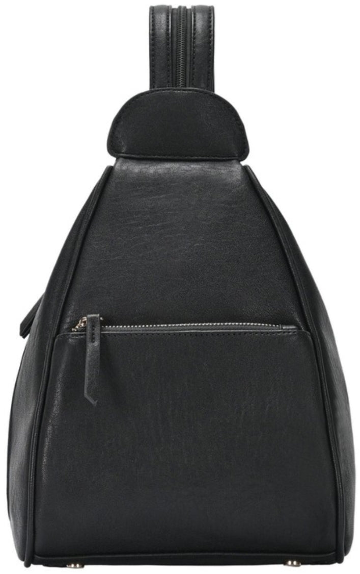 Vegan Leather Crossbody Backpack