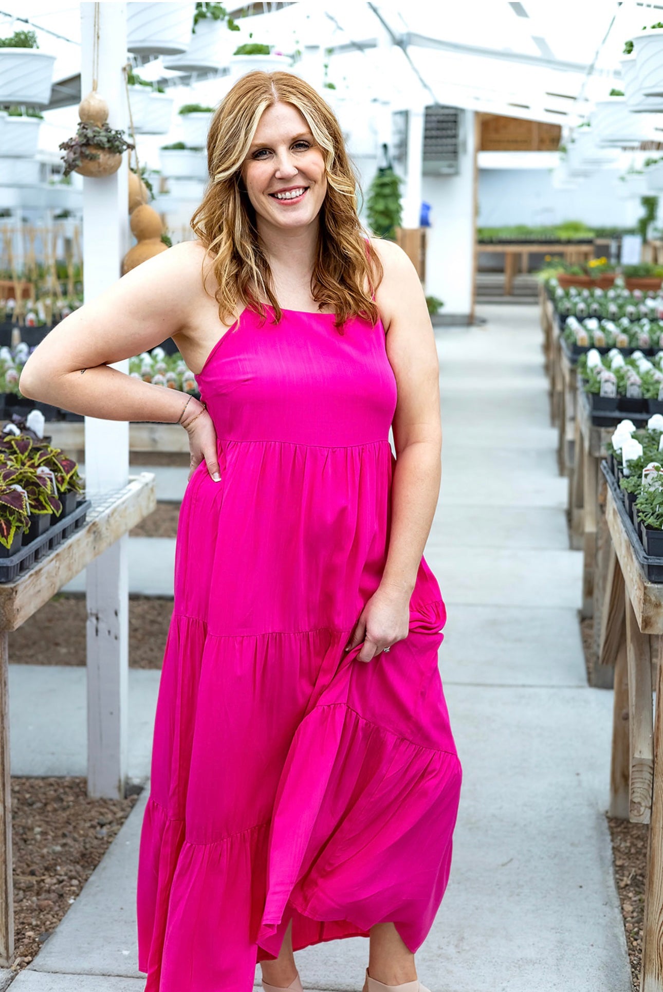 Aubrey Dress, Hot Pink