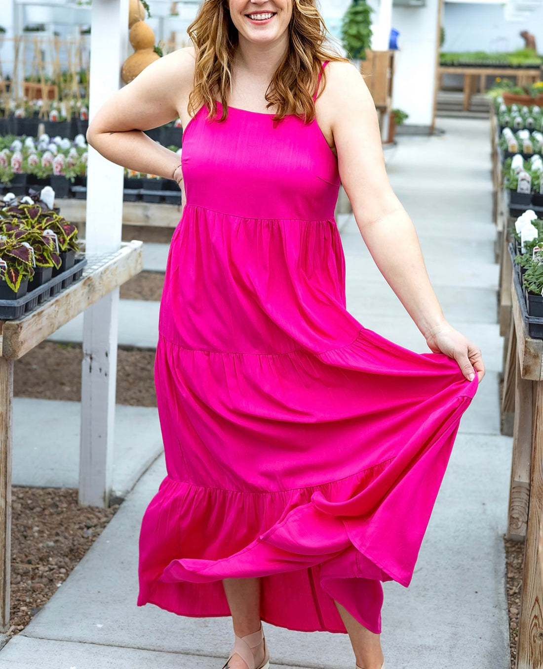 Aubrey Dress, Hot Pink