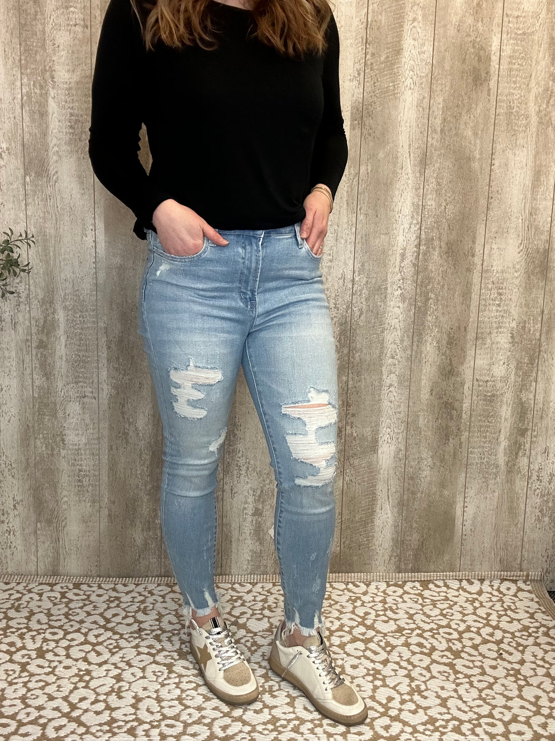 Tatum Distressed Cropped Skinny Jeans