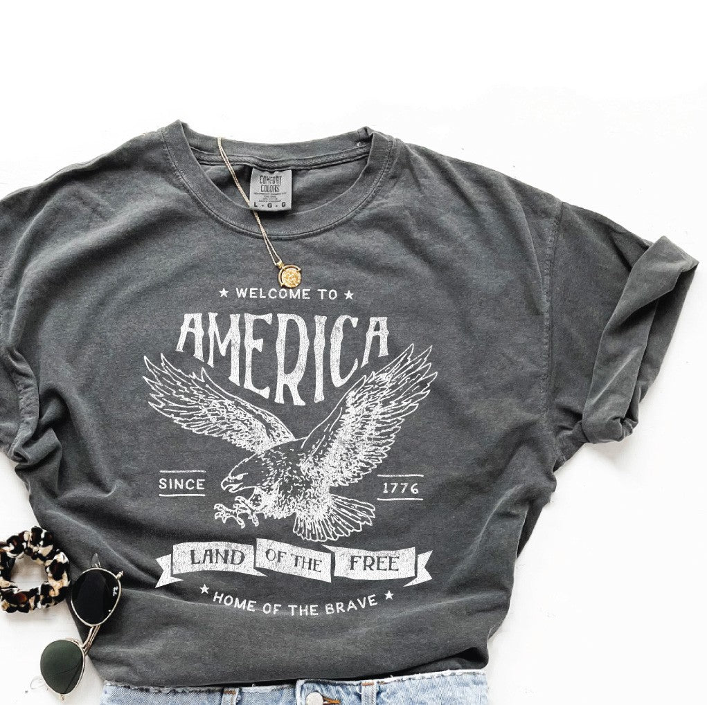 Welcome to America Land of the Free Graphic Tee
